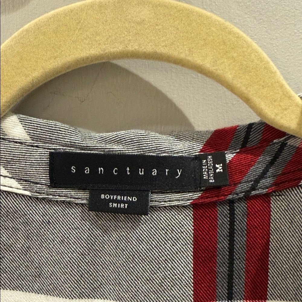 Sanctuary Red and Gray Plaid Button-Up Top - Picture 2 of 3